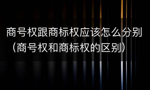 商号权跟商标权应该怎么分别（商号权和商标权的区别）