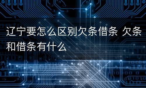 辽宁要怎么区别欠条借条 欠条和借条有什么
