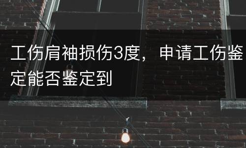工伤肩袖损伤3度，申请工伤鉴定能否鉴定到