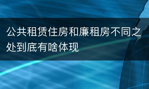 公共租赁住房和廉租房不同之处到底有啥体现