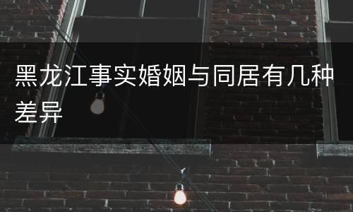 黑龙江事实婚姻与同居有几种差异