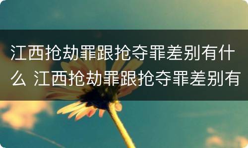 江西抢劫罪跟抢夺罪差别有什么 江西抢劫罪跟抢夺罪差别有什么不一样