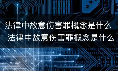 法律中故意伤害罪概念是什么 法律中故意伤害罪概念是什么意思