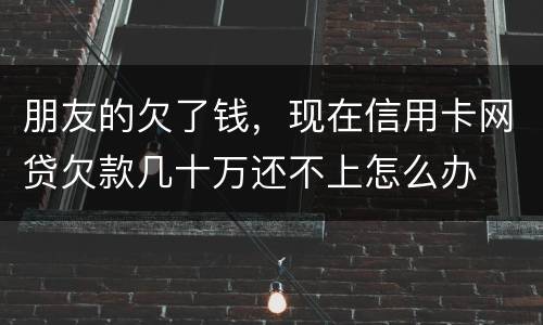 朋友的欠了钱，现在信用卡网贷欠款几十万还不上怎么办