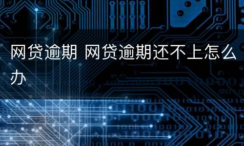 网贷逾期 网贷逾期还不上怎么办