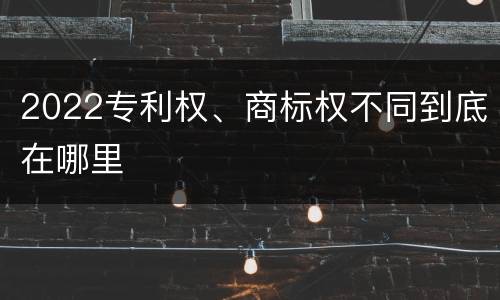 2022专利权、商标权不同到底在哪里