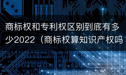 商标权和专利权区别到底有多少2022（商标权算知识产权吗）