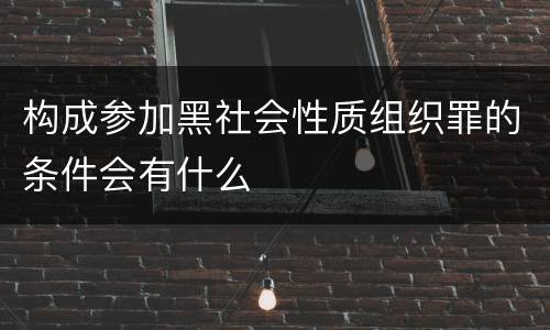 构成参加黑社会性质组织罪的条件会有什么