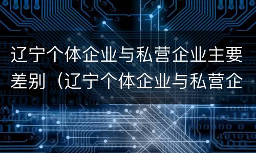 辽宁个体企业与私营企业主要差别（辽宁个体企业与私营企业主要差别有哪些）