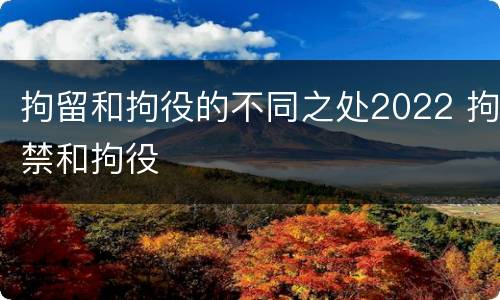 拘留和拘役的不同之处2022 拘禁和拘役