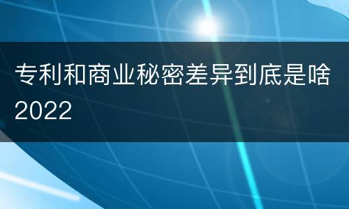 专利和商业秘密差异到底是啥2022