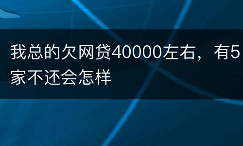 我总的欠网贷40000左右，有5家不还会怎样