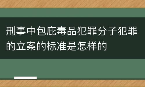 刑事中包庇毒品犯罪分子犯罪的立案的标准是怎样的