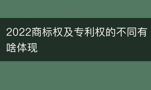 2022商标权及专利权的不同有啥体现