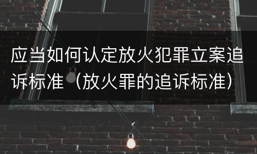 应当如何认定放火犯罪立案追诉标准（放火罪的追诉标准）