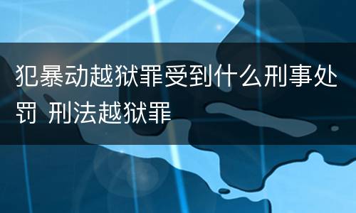 犯暴动越狱罪受到什么刑事处罚 刑法越狱罪