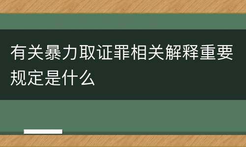 有关暴力取证罪相关解释重要规定是什么