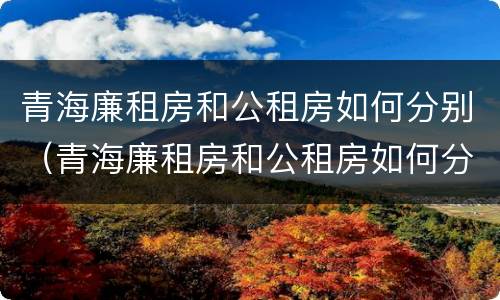 青海廉租房和公租房如何分别（青海廉租房和公租房如何分别出租）