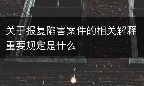 关于报复陷害案件的相关解释重要规定是什么