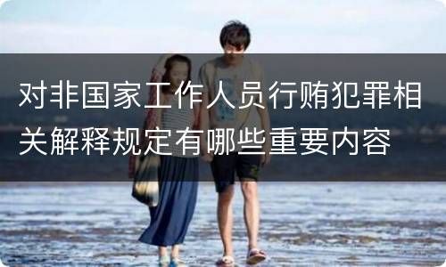 对非国家工作人员行贿犯罪相关解释规定有哪些重要内容