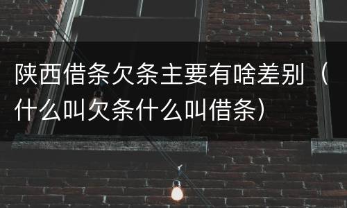 陕西借条欠条主要有啥差别（什么叫欠条什么叫借条）