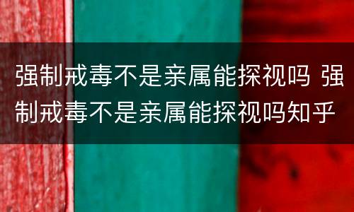 强制戒毒不是亲属能探视吗 强制戒毒不是亲属能探视吗知乎
