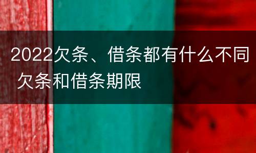 2022欠条、借条都有什么不同 欠条和借条期限