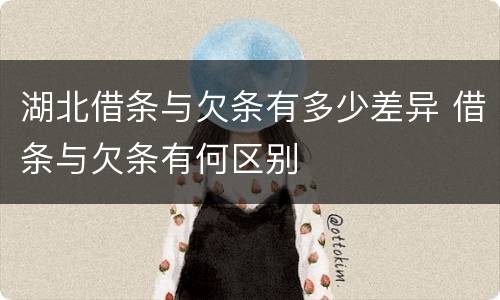 湖北借条与欠条有多少差异 借条与欠条有何区别