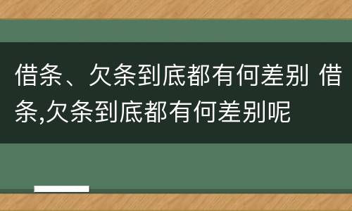 借条、欠条到底都有何差别 借条,欠条到底都有何差别呢