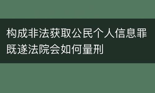 构成非法获取公民个人信息罪既遂法院会如何量刑