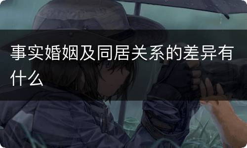 事实婚姻及同居关系的差异有什么