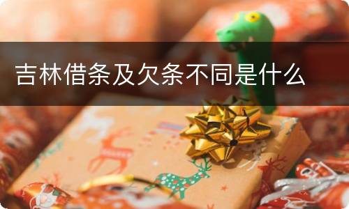 吉林借条及欠条不同是什么