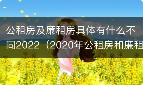 公租房及廉租房具体有什么不同2022（2020年公租房和廉租房的区别）