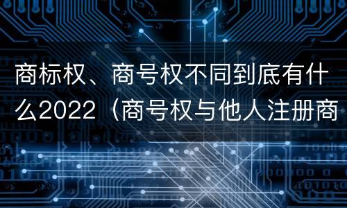 商标权、商号权不同到底有什么2022（商号权与他人注册商标专用权的冲突）