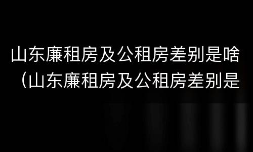 山东廉租房及公租房差别是啥（山东廉租房及公租房差别是啥呀）
