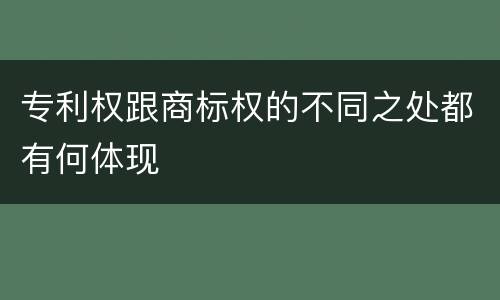 专利权跟商标权的不同之处都有何体现