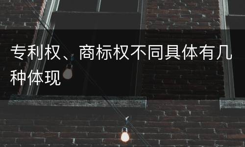 专利权、商标权不同具体有几种体现