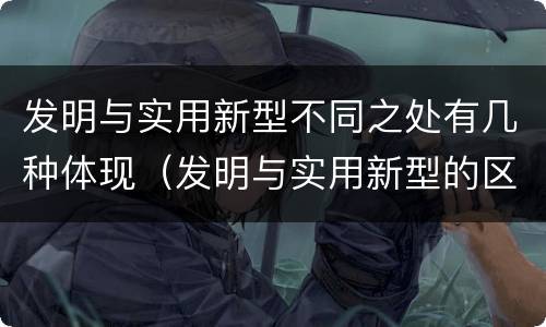 发明与实用新型不同之处有几种体现（发明与实用新型的区别有）