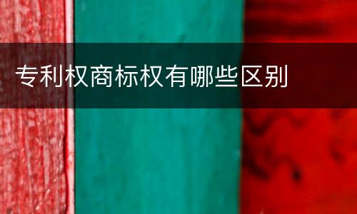 专利权商标权有哪些区别