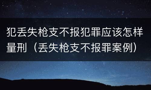 犯丢失枪支不报犯罪应该怎样量刑（丢失枪支不报罪案例）