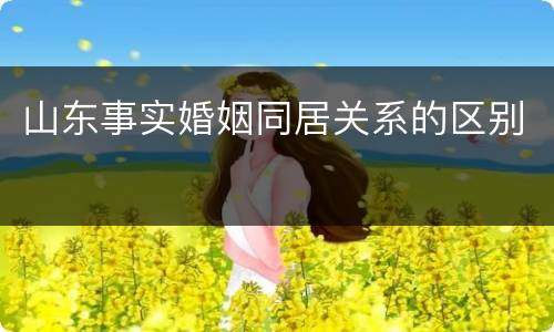 山东事实婚姻同居关系的区别
