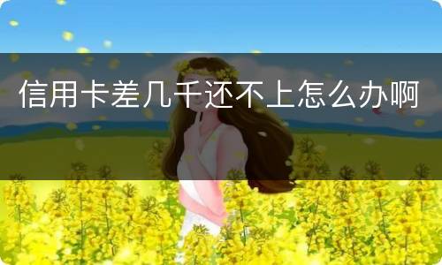信用卡差几千还不上怎么办啊