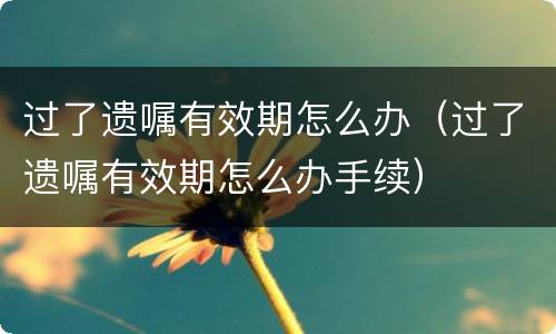 过了遗嘱有效期怎么办（过了遗嘱有效期怎么办手续）