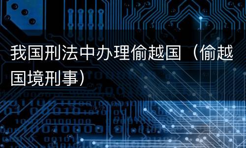 我国刑法中办理偷越国（偷越国境刑事）
