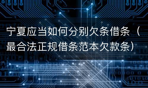 宁夏应当如何分别欠条借条（最合法正规借条范本欠款条）