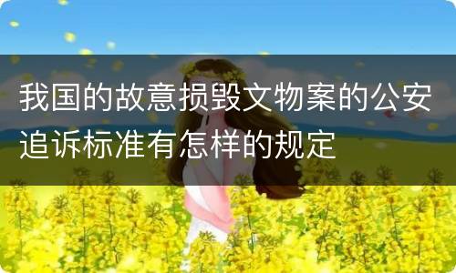 我国的故意损毁文物案的公安追诉标准有怎样的规定