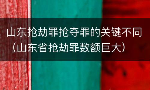 山东抢劫罪抢夺罪的关键不同（山东省抢劫罪数额巨大）