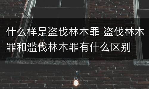 什么样是盗伐林木罪 盗伐林木罪和滥伐林木罪有什么区别
