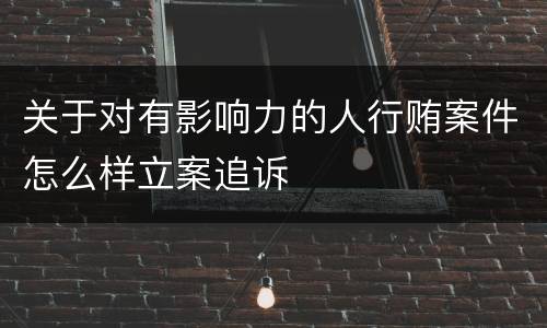 关于对有影响力的人行贿案件怎么样立案追诉