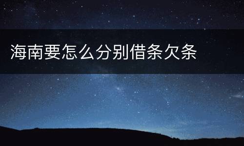 海南要怎么分别借条欠条